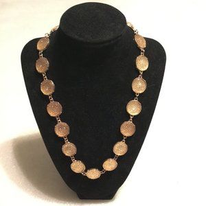 Very lovely honeycomb rhinestone disc necklace